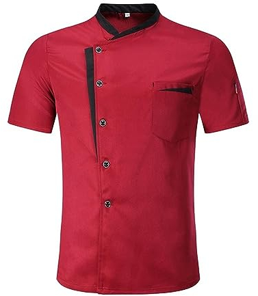 WEITING Unisex Restaurant Küchenchef Uniform Hemd Kurz-/Langarm Kochjacke Arbeitskleidung-Kurzarm_a-4XL