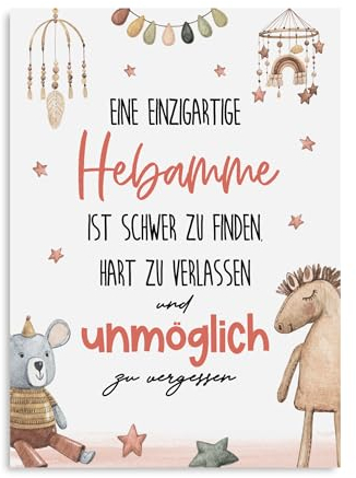 Nastami Dankeskarte HEBAMME eine einzigartige Hebamme Postkarte Geschenk