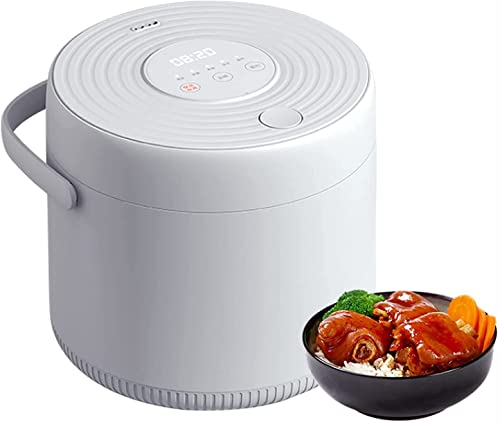 SilteD 2L Mini Electric Rice Cooker Thermal Lunch Box Portable Meal Thermal Heating Food Container&Warmer,White
