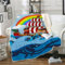 TECHPO Kinder Decke 100x130 cm Cartoon-Piratenschiff Sherpa Decke Zweiseitige Wohndecke Mikrofaser Sofadecke Ozean Kuscheldecke für Jugendliche Dekorativ Wohndecke Mikrofaser Flanell Fleecedecke