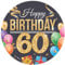 Dekora, Happy Birthday 60 Essbare Oblate, Geburtstagskuchendeko für Kinder, Runder Cake Topper 20 CM