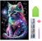 parallelower DIY 5D diamond painting katze Diamant Painting Lila Galaxie Kätzchen Katzen Vollständiges Diamant Gemälde Kit 30 x 40 cm für Home Room Wanddekoration