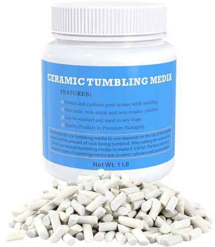 Rock Tumbling Ceramic Filler Media 1lb, Non- Abrasive Ceramic Pellets for All Type Tumblers