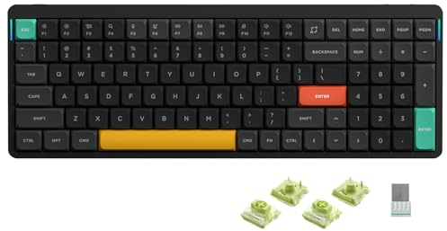 nuphy Air96 V2 Mechanische Tastatur Kabellos mit niedrigem Profil,100 Tasten RGB Hot-Swap Tastatur unterstützt 2.4GHz Wireless/Bluetooth/USB-C für PC/Laptop/Windows/Mac-Black Gateron Aloe Switch