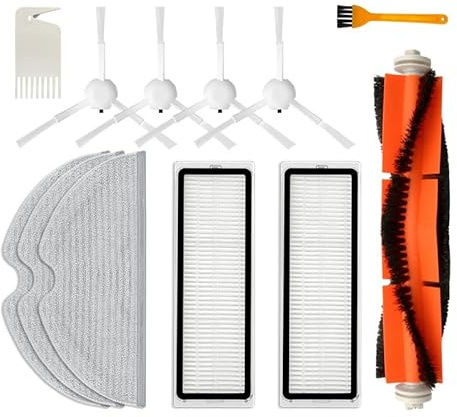 INF Ersatzteile Zubehör für Xiaomi Mijia 1C / 2C / Dream F9 / Mop 2 Pro Plus, 1x Hauptbürste, 2X HEPA-Filter, 3X Wischtuch, 4X Seitenbürste, 1x Schaber, 1x Reinigungswerkzeug