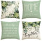 Artoid Mode Family Love Eukalyptus Blätter Sommer Kissenbezüge 4er Set, 45x45 cm Frühling Home Sweet Home Zierkissenbezug Cushion Cover Deko
