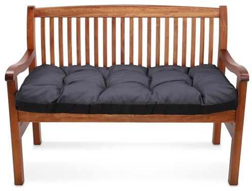 Amazinggirl Bankauflage Sitzkissen Outdoor Hollywoodschaukel Kissen 180 x 50 cm - Sitzpolster Bank Polster für Sitzbank Gartenbank und Paletten Bankkissen Indoor und Outdoorkissen Graphit