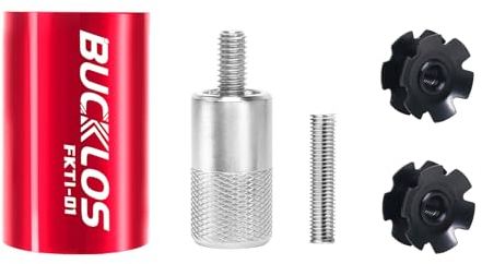 BUCKLOS Bike Fork Star Nut Setting Install Tool with Free Star Nuts and Spare Special Screws for 1, 1-1/8 Threadless Fork Tubes and Headset System, Stainless Steel Bicycle Star Nut Installation Tool