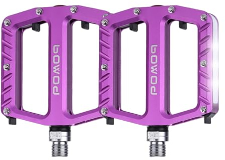 Fahrradpedale mit LED-Lichtern, flaches LED-Fahrradpedal aus Aluminium, Aluminiumlegierung, flach, Aluminium, verbesserter Griff für Rennrad, Mountainbike