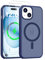 Iokmax Magnetic for iPhone 15 Case [Compatible with MagSafe] with 2X Screen Protector, Military-Grade Slim Shockproof Phone Cover Translucent Anti-Fingerprint Anti-Scratch for iPhone 15 6.1'', Blue