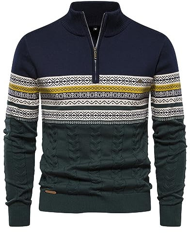Troyer Pullover Damen, Winter Pullover Herren Warm Herbst/Winter, Norweger Pullover Strickpullover Outdoor Winterpullover Weihnachtspullover Troyer Große Größen Pullover & Strickjacken