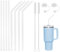8Pcs Replacement Silicone Straws for Stanley 20/30/40 oz Tumbler,35cm Long Reusable Transparent Straws, with 2 Cleaning Brush 2 Straw Caps,Soft Flexible Straw for Children Elderly(4 Straigh 4 Curved)