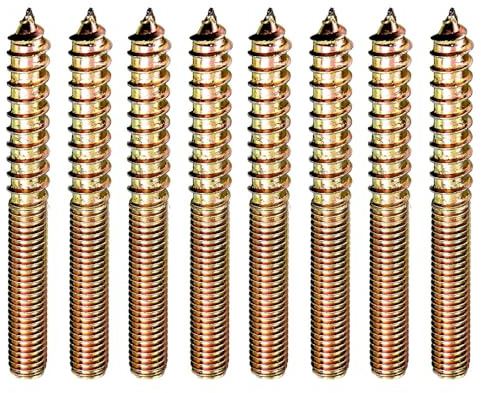M6 x 40 mm Stockschrauben, Holz auf Metall, Schraubdübel, Doppelkopfschrauben, kopflose Schrauben, Befestigung für Holzbearbeitung, Möbelverbindung, 10 Stück