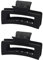 Lot de 2 grandes pinces à cheveux rectangulaires mates antidérapantes noires solides pour femmes et filles