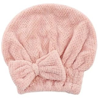 UYFRD Schnell Haartrocknendes Badetuch, Spa, Schleife, Wickelhandtuch, Kappe, Badezimmer-Zubehör, dicke Hauben für Frauen, Designer-Duschhaube (Rosa, 2 Stück)