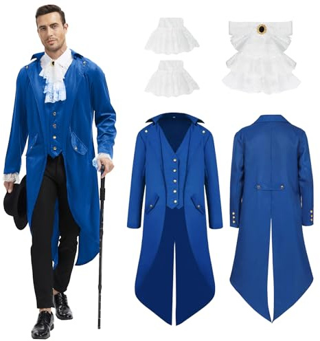 rumnigh Giacca steampunk da uomo, cappotto in stile gotico | Giacca lunga in stile vittoriano retrò e medievale, ideale per Halloween e il Carnevale