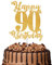 1Pc Happy 90th Birthday Cake Topper Glitter Cheers to 90 Years Cake Topper 90 Fabulous Cake Decoration for Happy 90th Birthday Anniversary Party Cake Decorations Supplies Gold