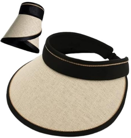 FDRJKN Sun Visors for Women, Sun Hat, Sunhats for Women UK, Beach Hat, for Running, Golf, Beach & Outdoor Activities White