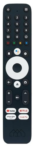 Nonic Homatics Box Big Premium Ersatz Sprachfernbedienung mit Google Assistant | Direkttasten für YouTube, Netflix, Prime Video | Kompatibel mit Homatics-Produkte | Bluetooth Remote Control Schwarz