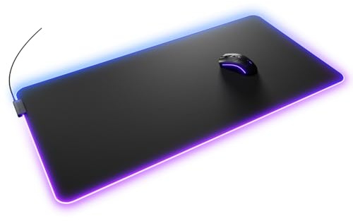 Glorious Gaming Tappetino Mouse GMP 2 GLED XXL – 2 zone RGB, bordo InfiniGlow senza cuciture, superficie tessuto premium, base gomma antiscivolo – 915 mm×460 mm×3 mm – Desk mat