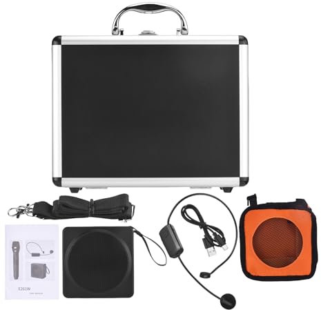 Generic Voice Amplifier, Portable Megaphone PA System with Wireless Headset Microphone 50 Selectable Channels for Teacher Meeting Speaker