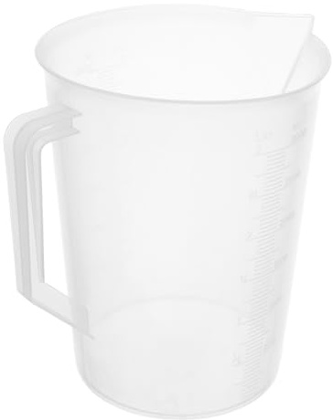 LIFKOME Scaled Measuring Holder Oil Measurement Container 3000Ml Graduated Plastic Oil Measuring Jug with Handle for Automotive Workshop and Mechanical Shop Use