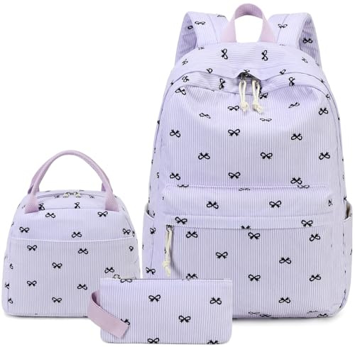 LEDAOU Mädchen-Rucksack, Schul-Büchertasche, Rucksack für Kinder und | Rucksack für Mädchen und Jugendliche, Schultasche für Kinder und Mädchen, Büchertasche für Grundschule, Mittelschule