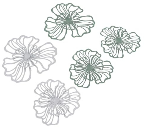 Pqahffowr Metal Wall Art Bathroom Decor Wall Art Gold Bathroom Decor Gold Wall Art Flower Wall Decor 5Piece