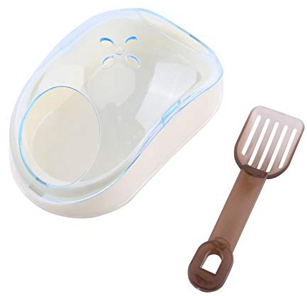 BOROCO Hamster Sandbad Kunststoff Badebox Mit Sandschaufel Für Rennmäuse | Belüfteter Deckel Mindert Sandverlust, Geeignet Für Mehrere Kleinnager, Sandschaufel Vereinfacht Reinigung Der Badebox