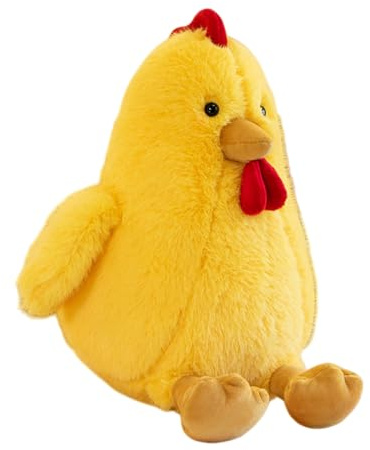 Xiyocadt Huhn Kuscheltier, süßes Plüschtier Huhn, Super Weiche Simulation Henne Puppe, stofftiere, Geflügel Spielzeug, Geschenke für Erwachsene und Kinder (30 cm,Gelb)