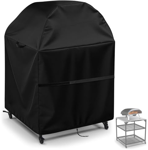 Housse de table de four à pizza d'extérieur pour four Ooni et table moyenne - Imperméable - Pour grill et four à pizza (housse uniquement) - 83 x 63 x 127 cm (L x l x H) - Noir