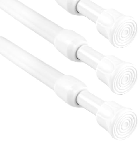 TESSTSY Bacchette per Tende A Vetro, Asta di Tensione Senza Foratura | Asta Per Tende Senza Fori 13mm, Bastone Tenda Estensibile, per Tendaggi, Doccia, Aperture Delle Porte e Armadio (42-72 cm)