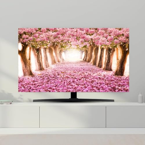 GPDNBIEU, Copertura Decorativa Universale for Schermo Curvo/Piatto da Appendere e scrivania for Televisione, Monitor di Computer(Flower2,55inch)