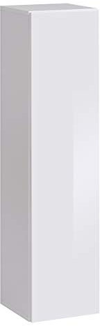 MB Muebles Bonitos, Armoire Mural Berit pour Salon ou Salle à Manger Moderne, Meuble Modulaire, Porte en PVC Haut Brillant, Structure en Mélamine Mate, Couleur Blanc, 30x120 cm
