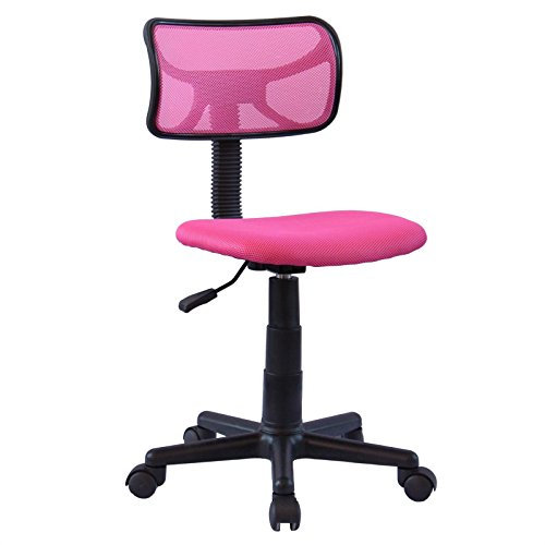 IDIMEX Chaise de Bureau pour Enfant Milan Fauteuil pivotant et Ergonomique sans accoudoirs, siège à roulettes avec Hauteur réglable, revêtement Mesh Rose