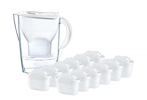 BRITA Marella Kit de Jarra con 13 filtros Maxtra+ incluidos, Color Blanco, 2,4 Litri