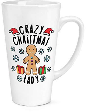 Gift Base Crazy Christmas Lady Snowflakes 17oz Large Latte Mug Cup