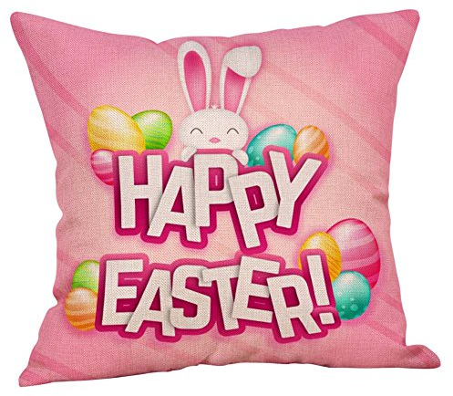 Lazzboy's Osterhase Kissen Dekokissen Ostern Kuschelkissen Hase Couchkissen (H,Ca 45cm*45cm)