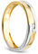 Orovi Damen Ring Bicolor Gelbgold und Weißgold 0.03 Ct Diamant Verlobunsring Ehering Trauring 14 Karat (585) Gold und Diamanten Brillanten