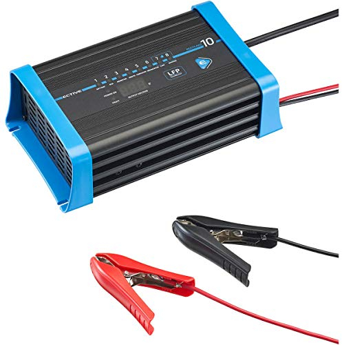 ECTIVE - Multiload 10 LFP Batterieladegerät 10A 12V für Lithiumbatterien - Autobatterie Ladegerät 8 Ladestufen & LED Anzeige - Batterieladegerät mit Sicherheitsfunktionen für Auto, Motorrad, LKW UVM.
