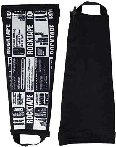 RockTape Shin Guard RockGuard Schienbeinschoner Gym Equipment Fantastisch für Mountainbike & Trail-Running, Schwarz/Weiß, L, 2 Stück, L