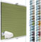 SchattenFreude Waben-Plissee für Fenster | 100% verdunkelnd/Blackout | Mit Klemm-Haltern | Klemmfix ohne Bohren | Grün (Weiße Rückseite), Breite: 65cm x Höhe: 100cm