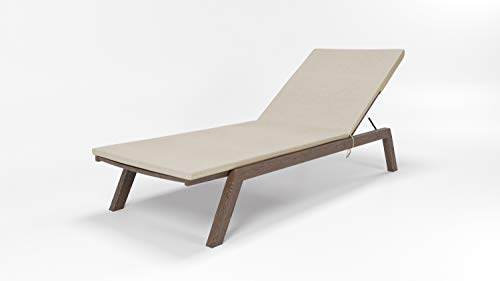 Rollmayer Sitzkissen wasserdicht und regenfest für Sonnenliege Auflage Polster für Gartenliege Liegestuhl Strandliege Kollektion Velvet (Beige 104, 190x54x4cm - 2er Set)