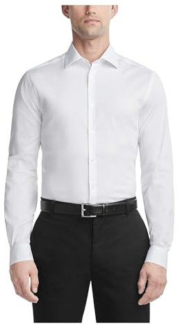 Van Heusen Men's Fit Dress Shirt Stain Shield Stretch (Big and Tall), White, 5XL (Neck 56 cm Sleeve 94/97 cm)