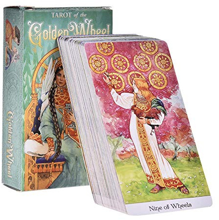 KELUNIS 78 Stück Tarot Golden Wheel Tischspielkarten Leichte Oracle-Karte Für Anfänger Und Erfahrene Leser Brettspiele
