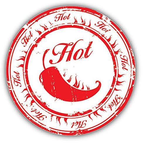 10cm! Klebe-Folie Wetterfest Made-IN-Germany Scharfe Chilischote Grunge-Stempel Küche H1942 UV&Waschanlagenfest Auto-Aufkleber Sticker Decal
