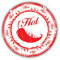 10cm! Klebe-Folie Wetterfest Made-IN-Germany Scharfe Chilischote Grunge-Stempel Küche H1942 UV&Waschanlagenfest Auto-Aufkleber Sticker Decal