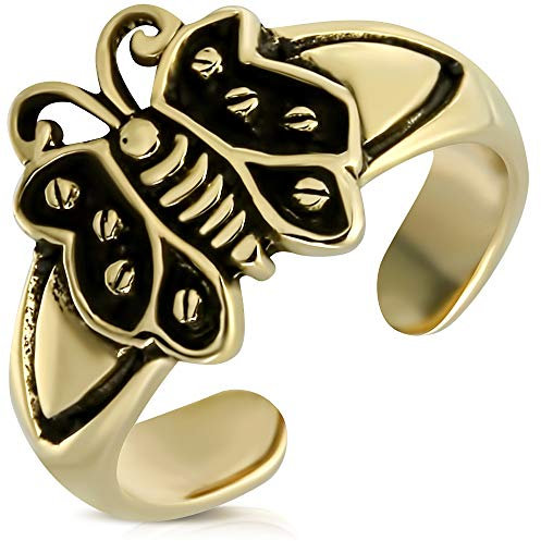 Tata Gisèle Bague de Pied en Acier Inoxydable - Papillon