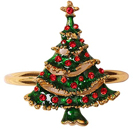 EESLL 6 x Serviettenringe, Serviettenringe, Serviettenringe, Schnallen, Metall, bunt, Serviettenhalter, Esstischdekoration für Weihnachten, Partyzubehör