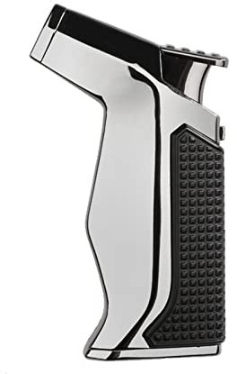 Spritzpistole Jet Fackel Feuerzeug Einstellbar Abschließbar Feuerkraft Küche BBQ Metall Winddicht Butan Zigarettenanzünder Gadgets Für Männer Kein Gas Enthalten,Silver